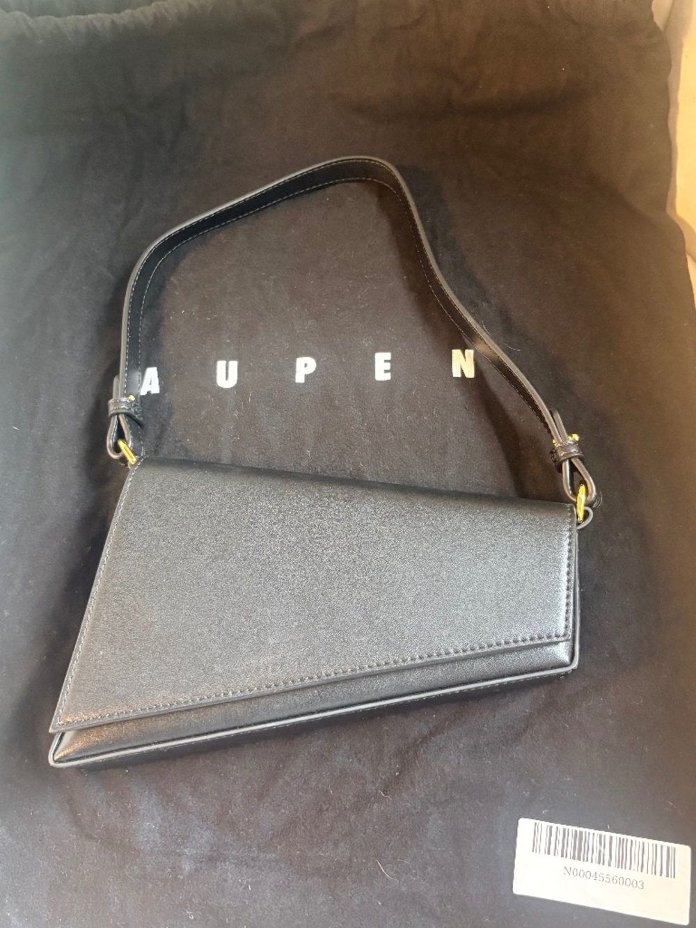 Aupen asymmetrical faux leather handbag